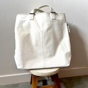 Restoration hardware baby bag - white hide. Shoulder tote or backpack